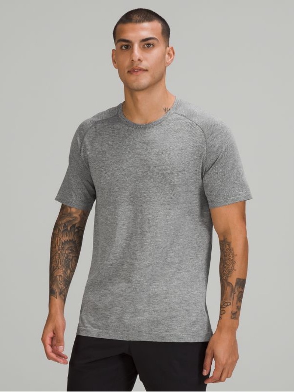 Lululemon Metal Vent Tech T Shirt Gray Short Sleeve Mens